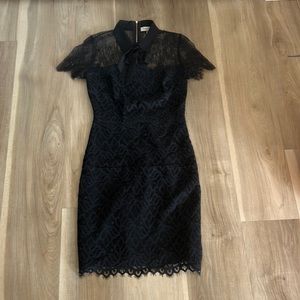 Sandro Black lace dress with bow.